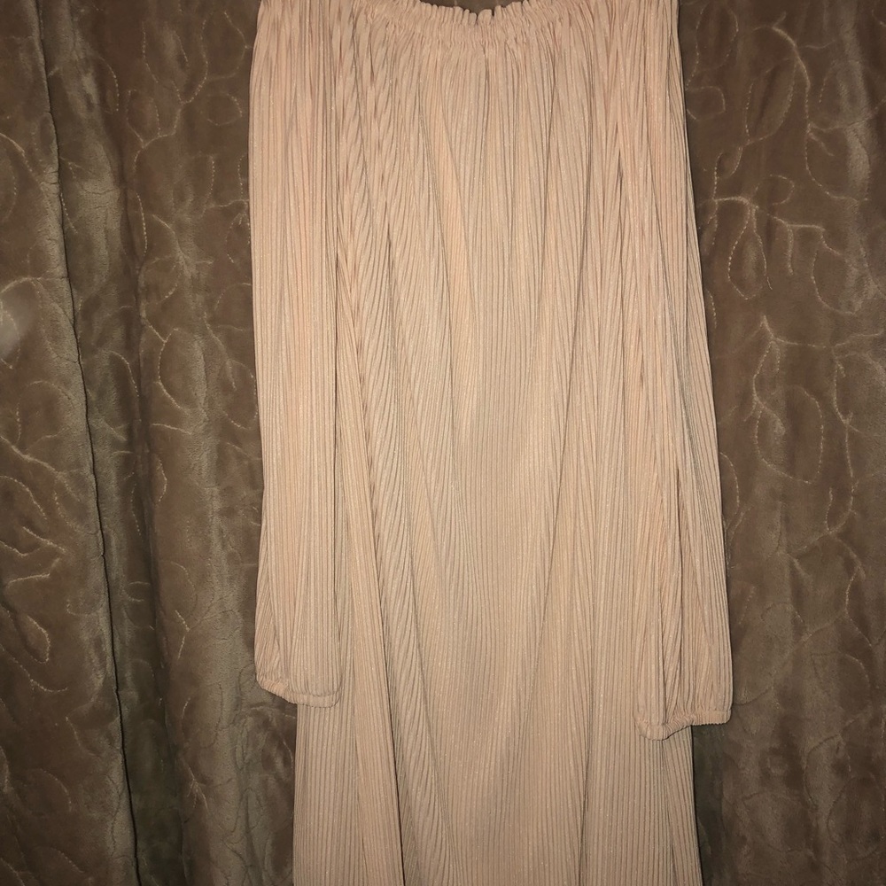 Off the shoulder above the knee pink dress